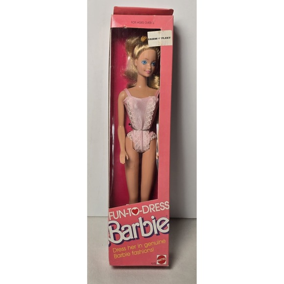 NIB! Vintage Barbie 1989 Fun‎ to Dress Mattel 4808 Doll Pink Pajamas Nightie - Picture 1 of 5